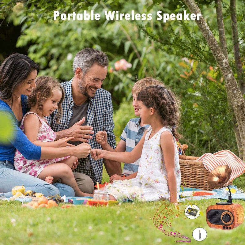 BGJOY Retro Music Speaker Vintage Wireless Portable Outdoor Speakers Loud Stereo Sound Rechargeable Speaker Built in Mic Support Answering Calls USB TF Card AUX for Home Party Office - Image 5